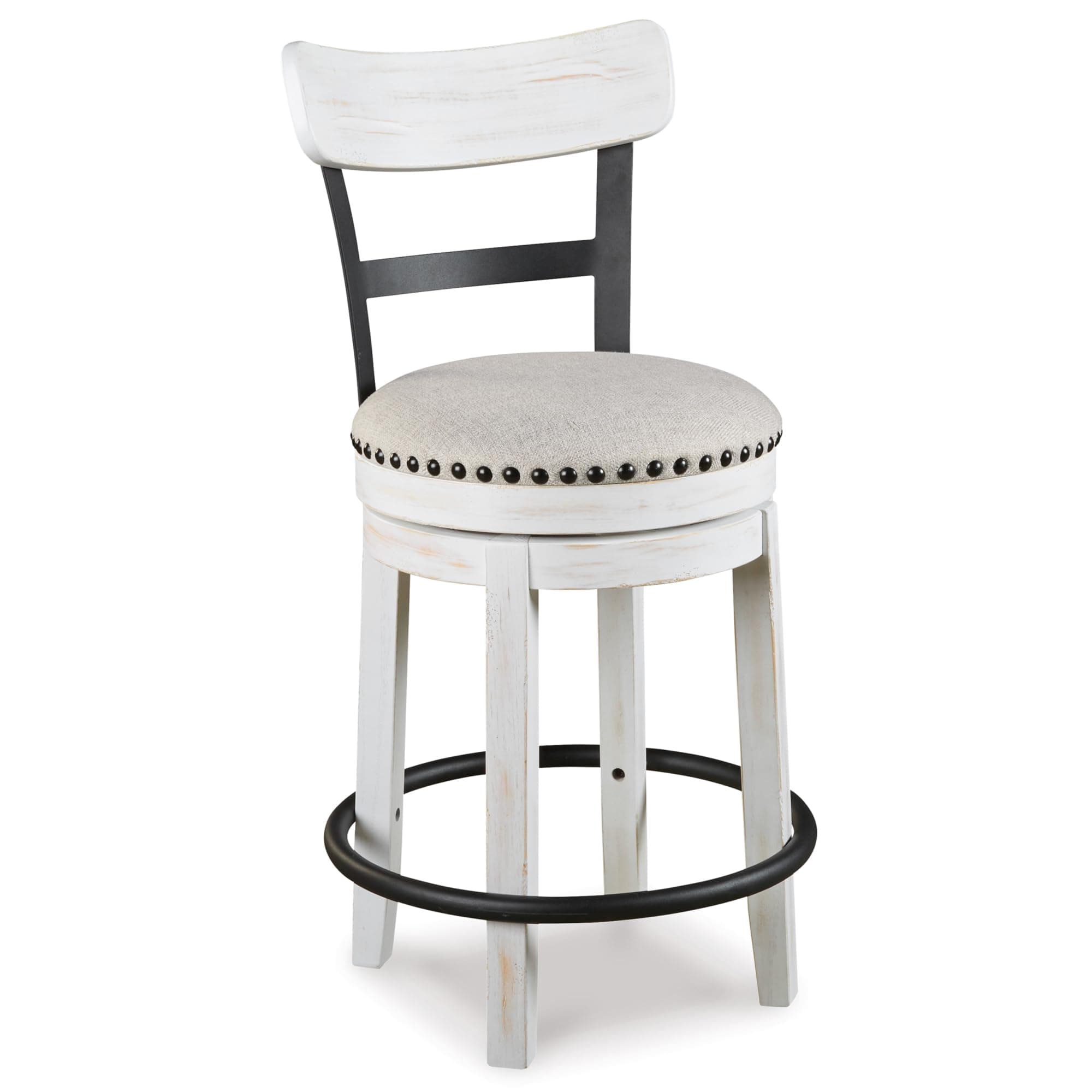 Signature Design by Ashley Valebeck Whitewash Modern Swivel Barstool 24.5"