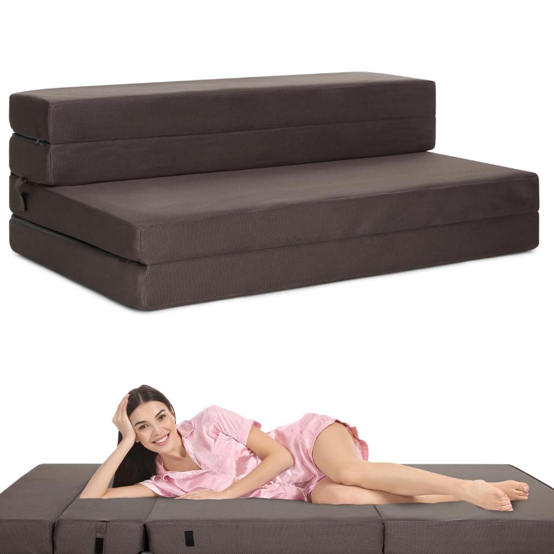 Homease Premium Tri-Fold Sofa Bed Mattress with Washable Cover