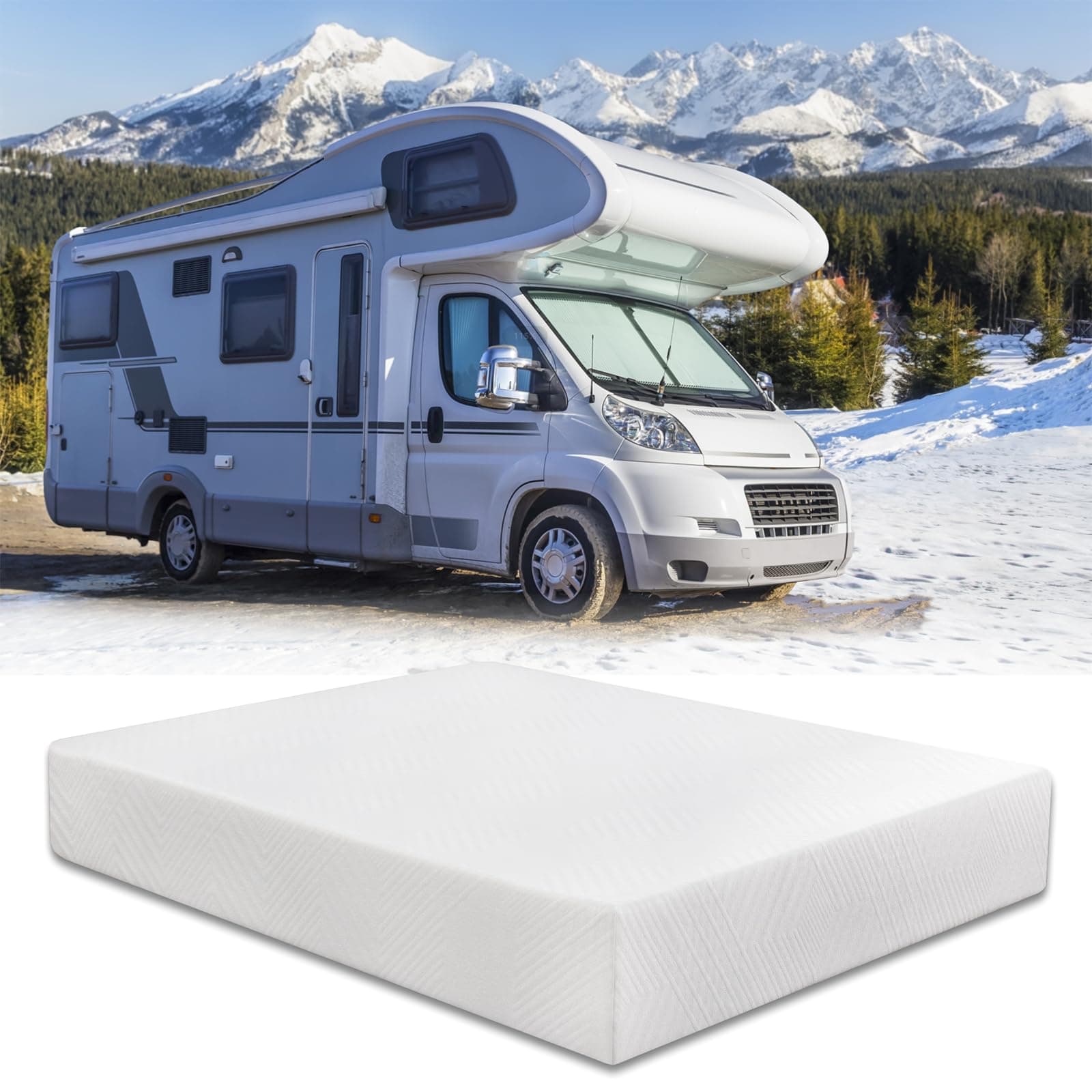 10 Inch Memory Foam RV Mattress with Gel Infusion for Pressure Relief & Cooling Sleep