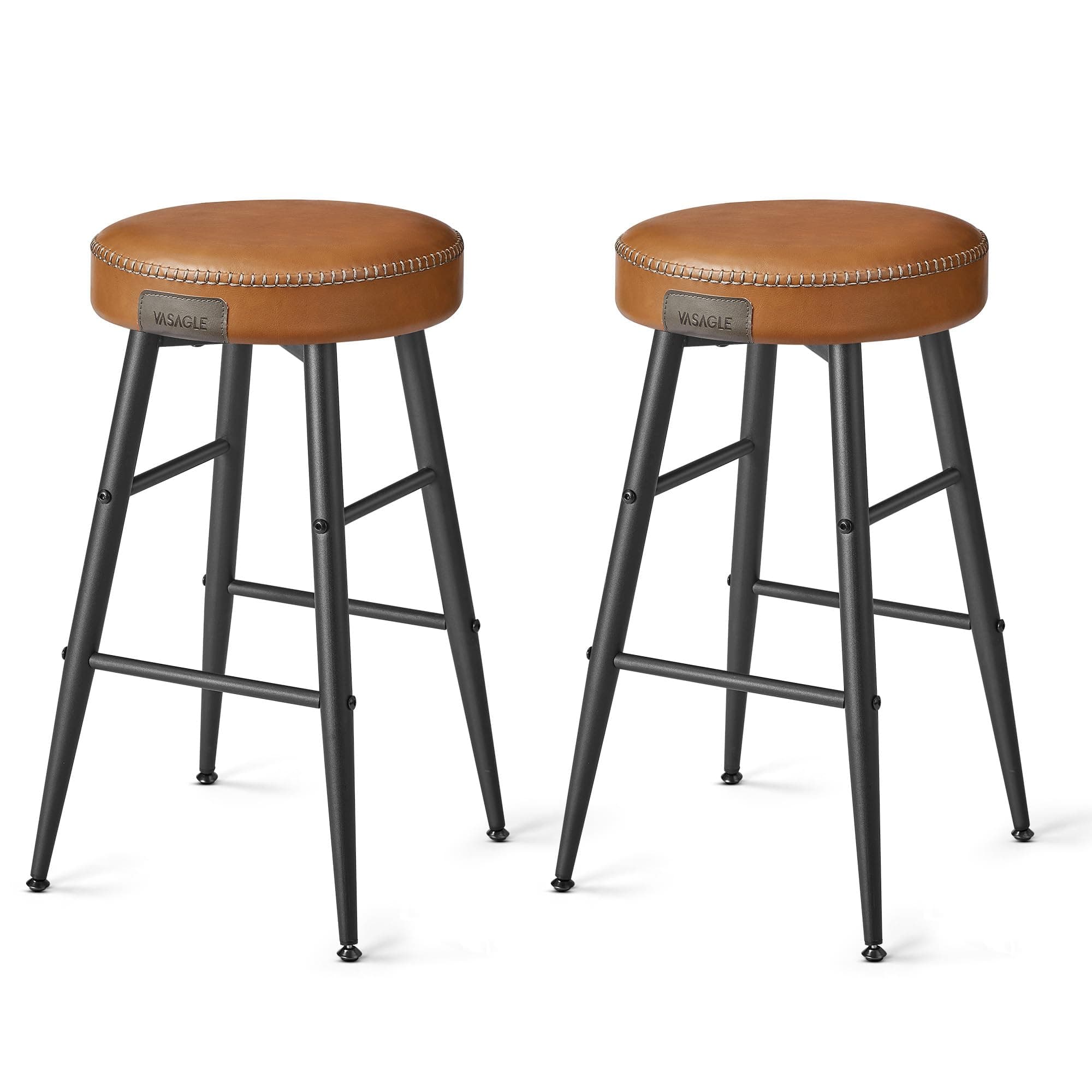 VASAGLE EKHO Collection Counter Height Bar Stool Set, Caramel Brown