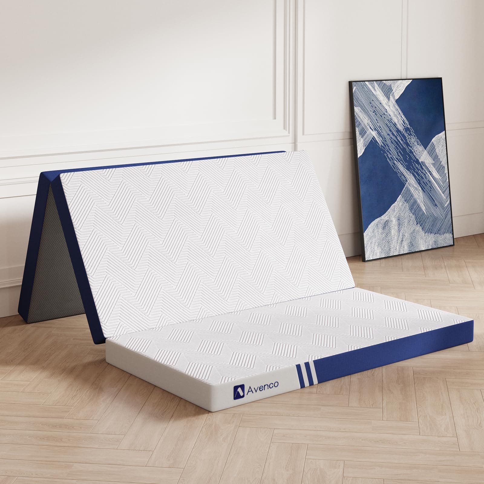 Queen Size Folding Memory Foam Mattress for Travel & Camping, 80x60x4