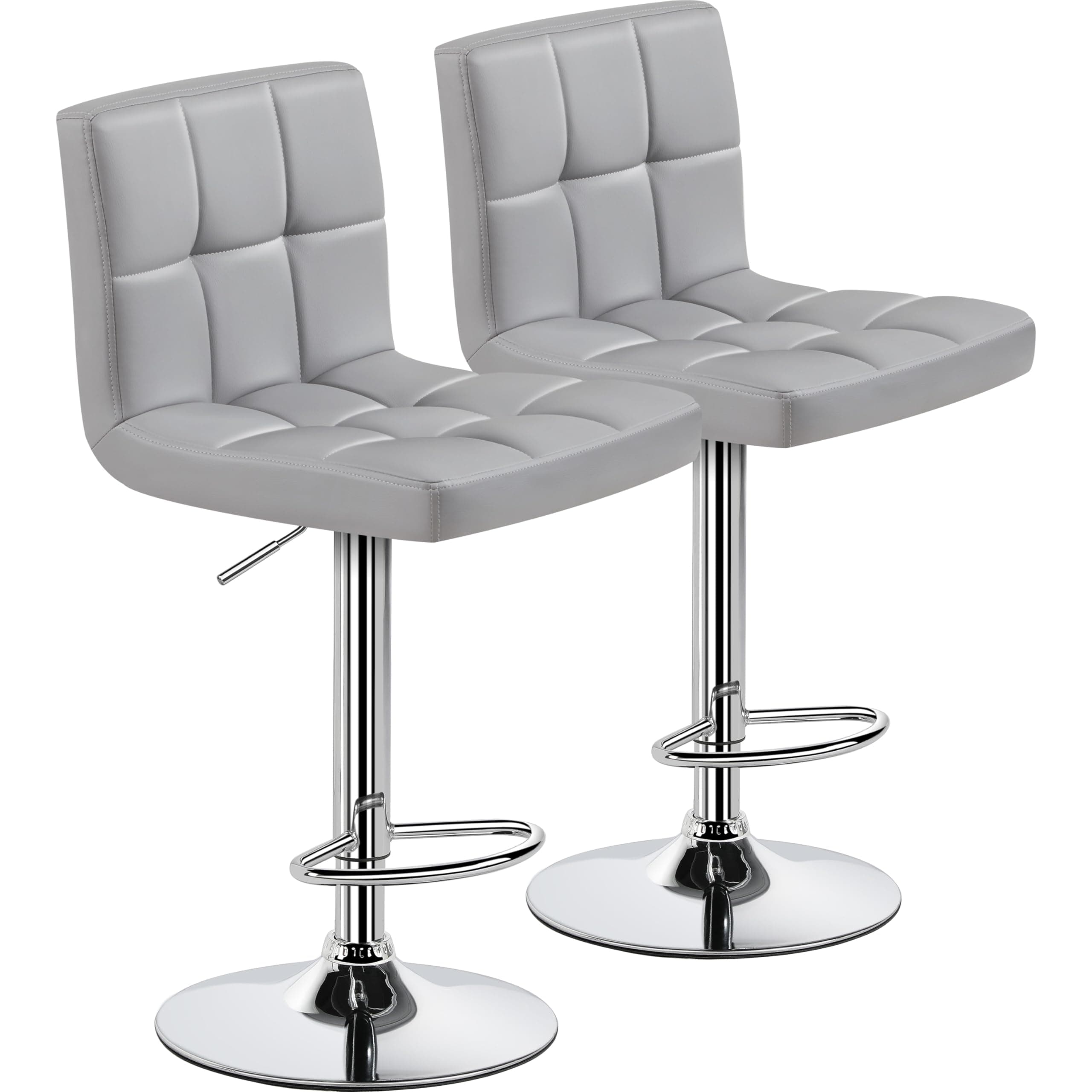 Yaheetech Modern Counter Height Bar Stools Set of 2, Light Gray