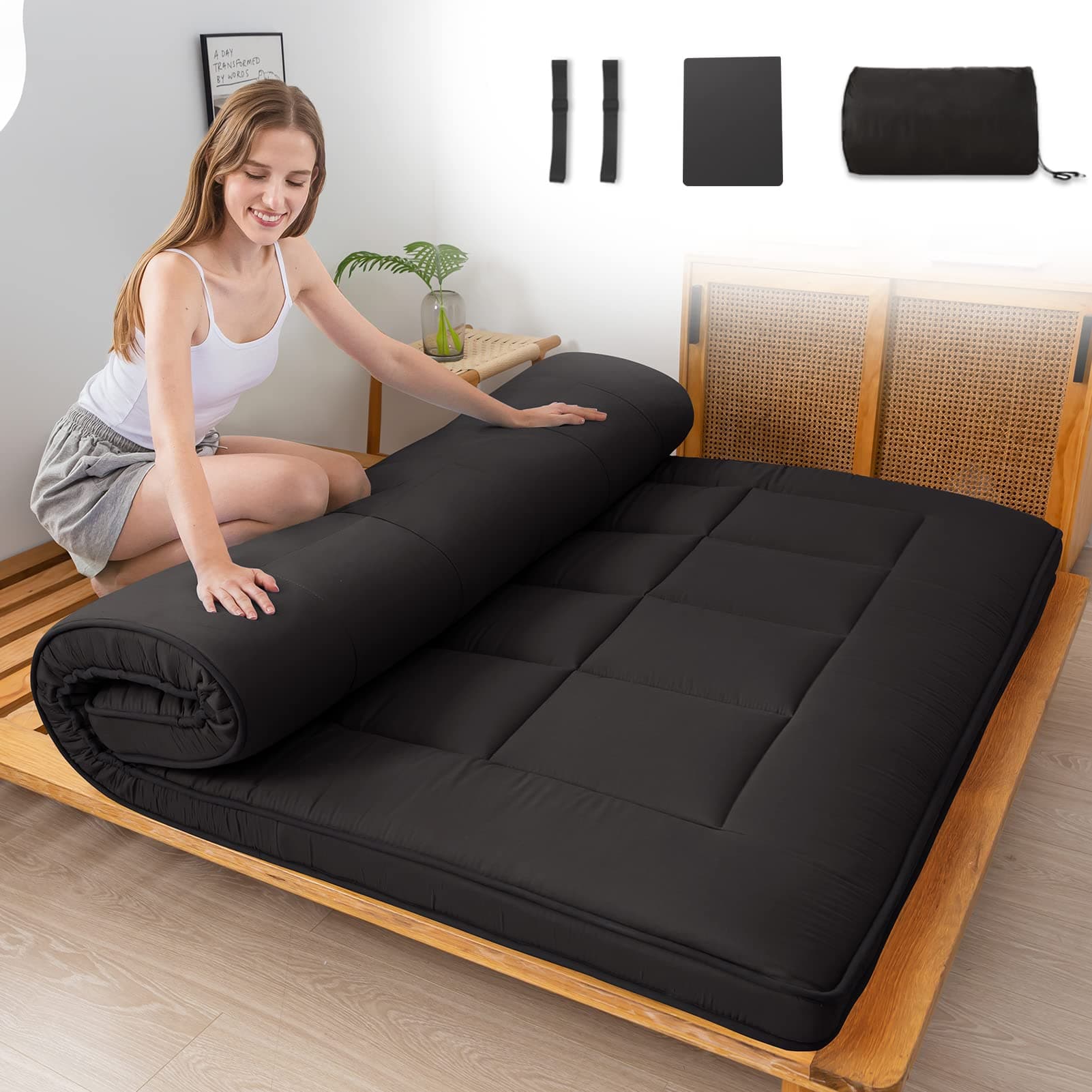 MAXYOYO Twin Mattress for Adults, Portable & Foldable Camping Bed Mattress