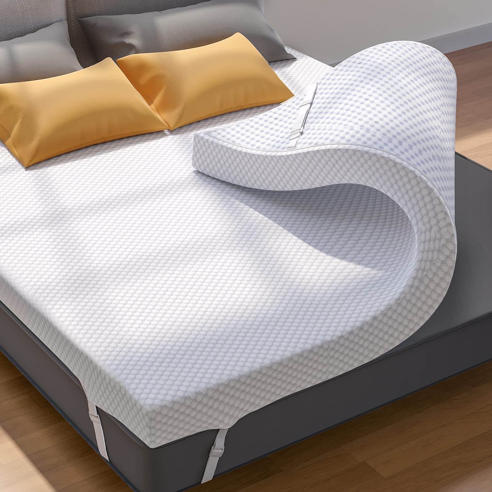 PERLECARE Premium Soft Queen Mattress Topper for Pressure Relief and Cooling Sleep