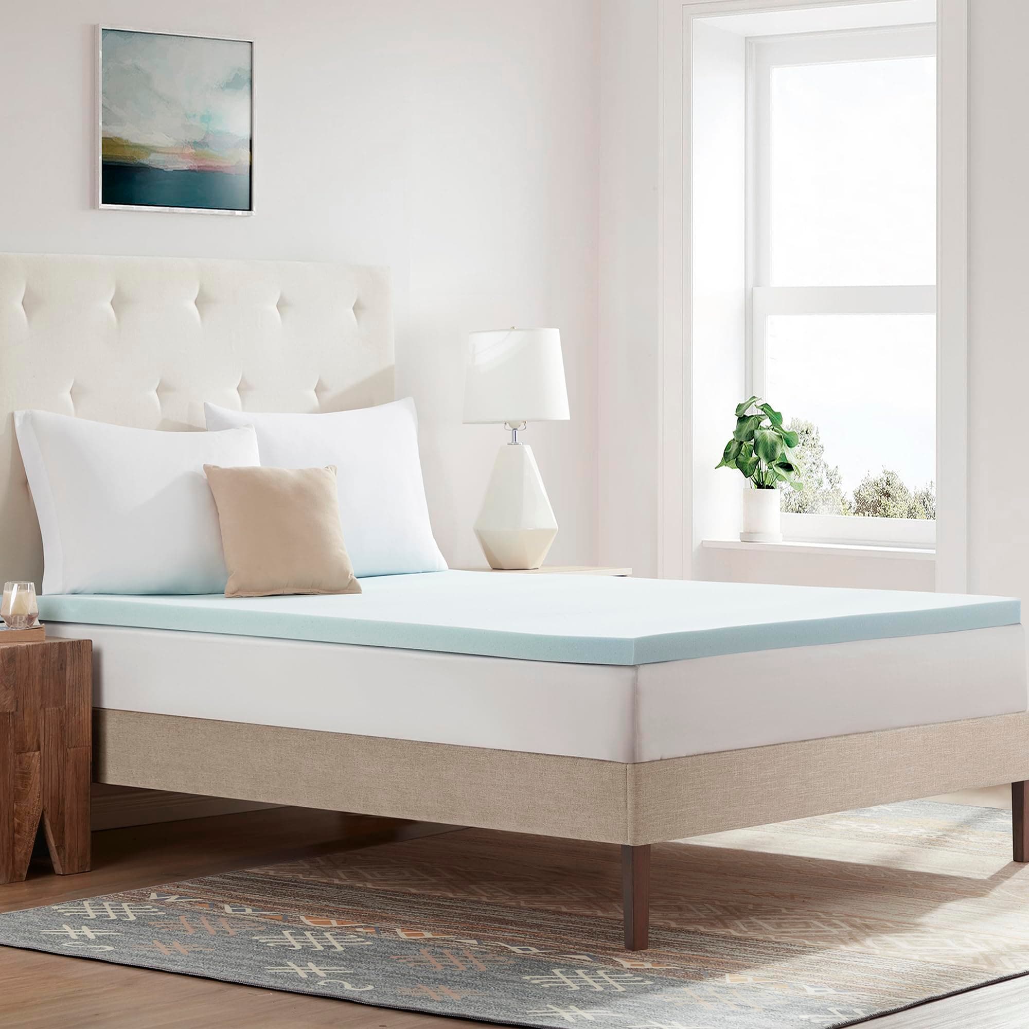 CertiPUR-US Certified 2 Inch Gel Memory Foam Twin Mattress Topper - Cool & Comfortable