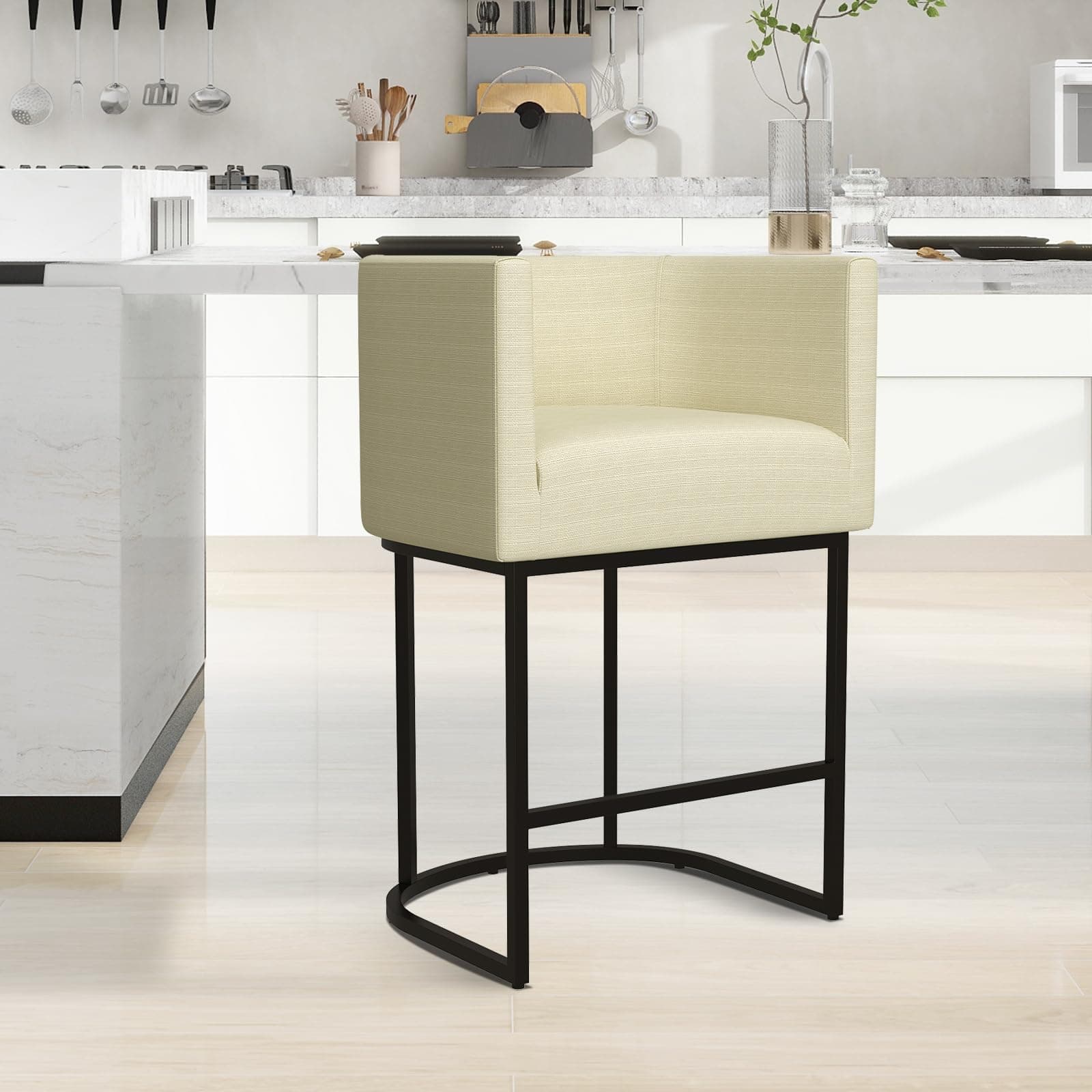1. Modern 26 Counter Height Bar Stool with Backrest and Soft Cushion