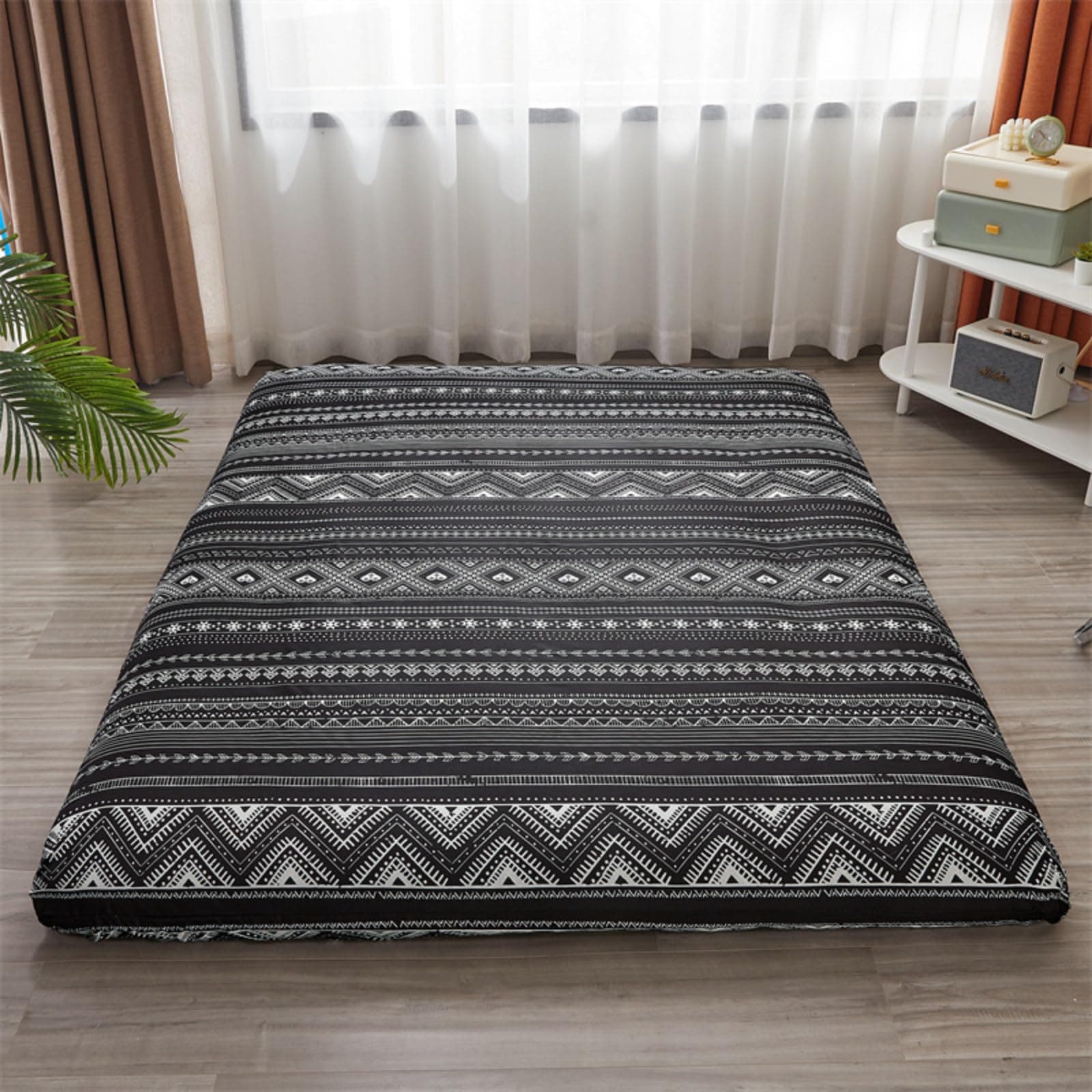 EFELIM Queen 150x200cm Printed Japanese Futon Mattress Cover with Zipper