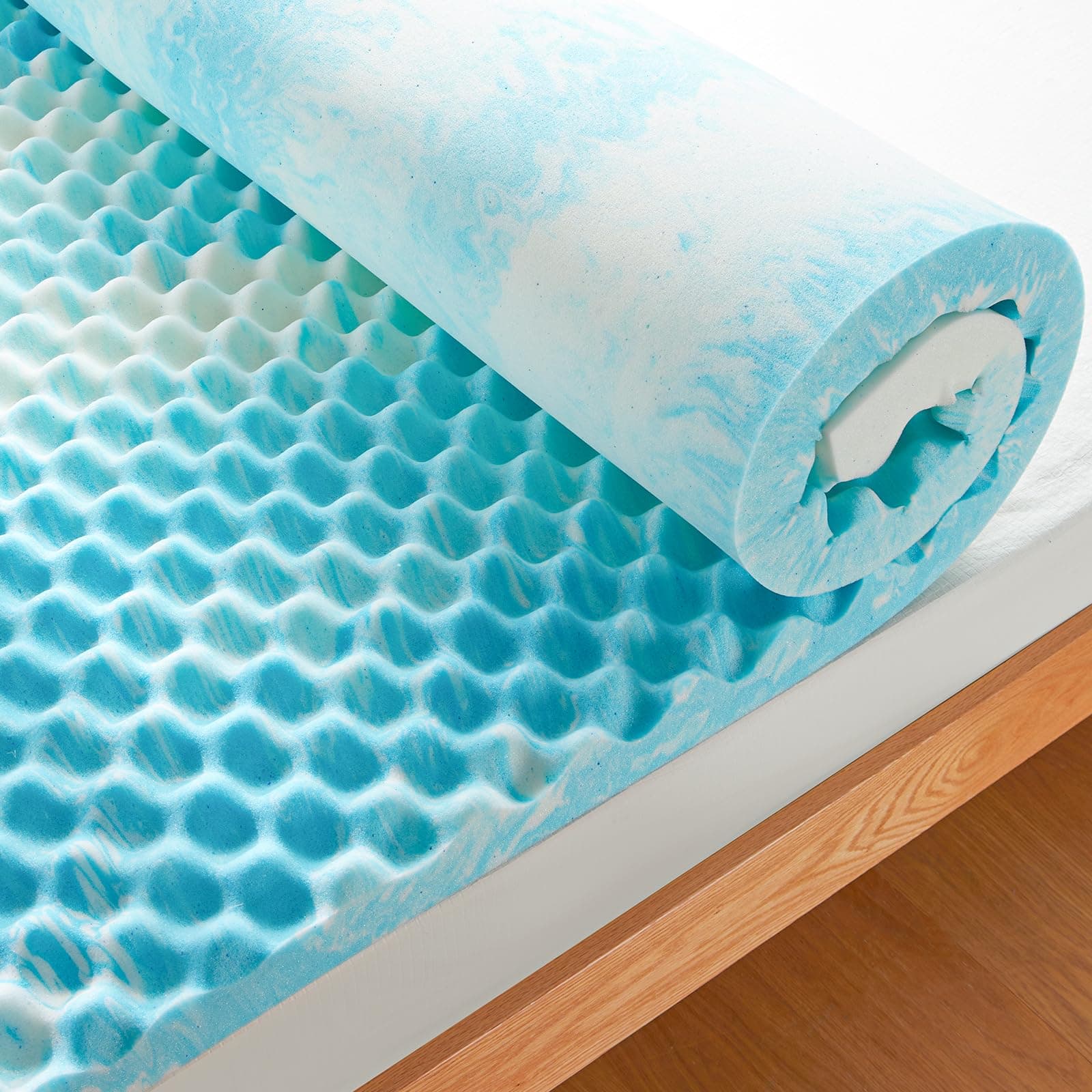 2-Inch Queen Egg Crate Memory Foam Mattress Topper for Pressure Relief & Cooling