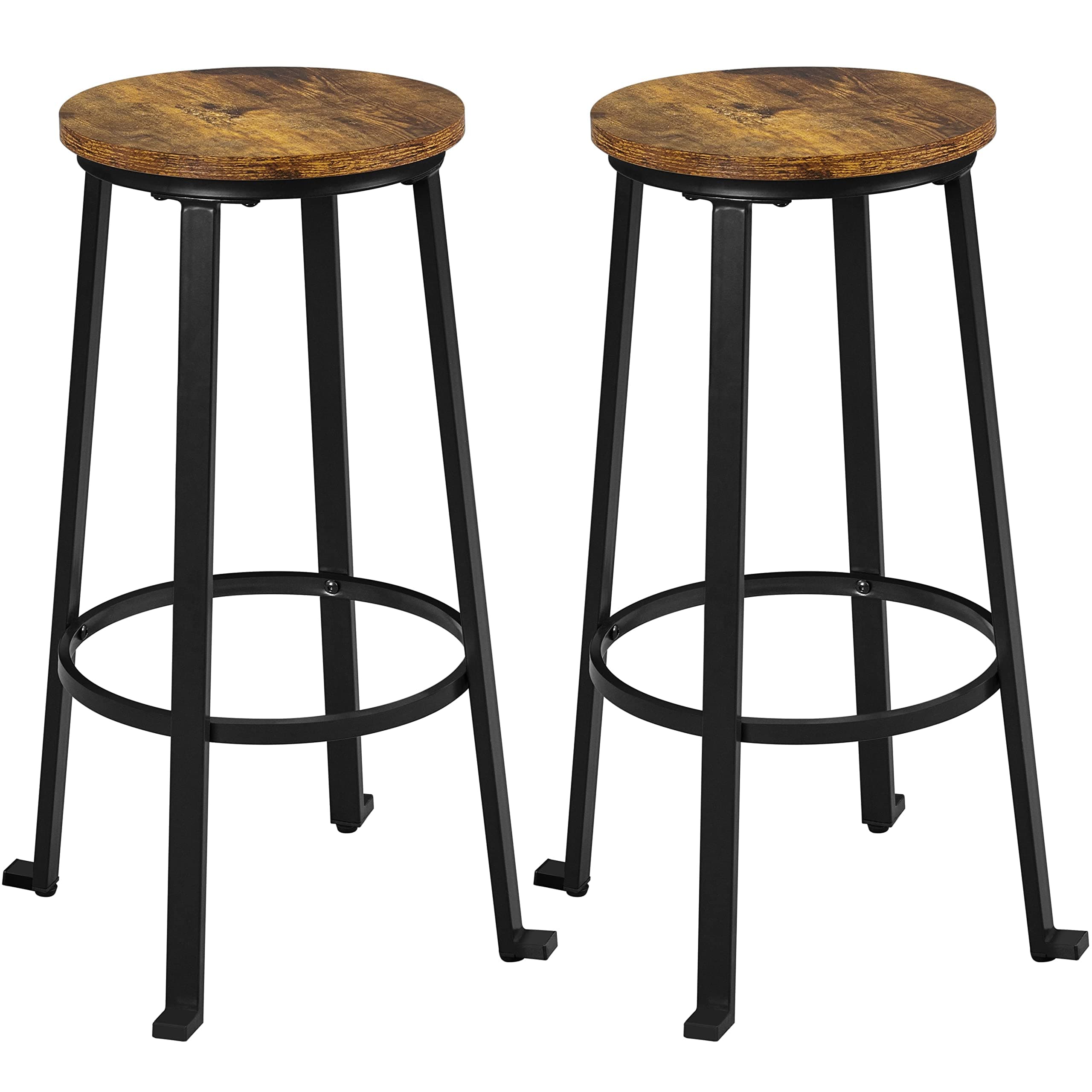 Yaheetech Industrial Rustic Brown 29.5" Bar Stool Set of 2