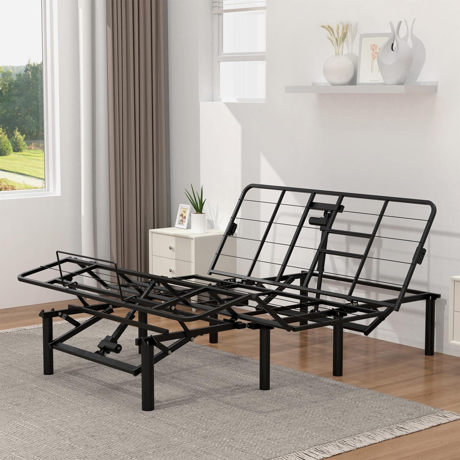 KEIKI Queen Adjustable Bed Frame with Incline and Dual USB Ports