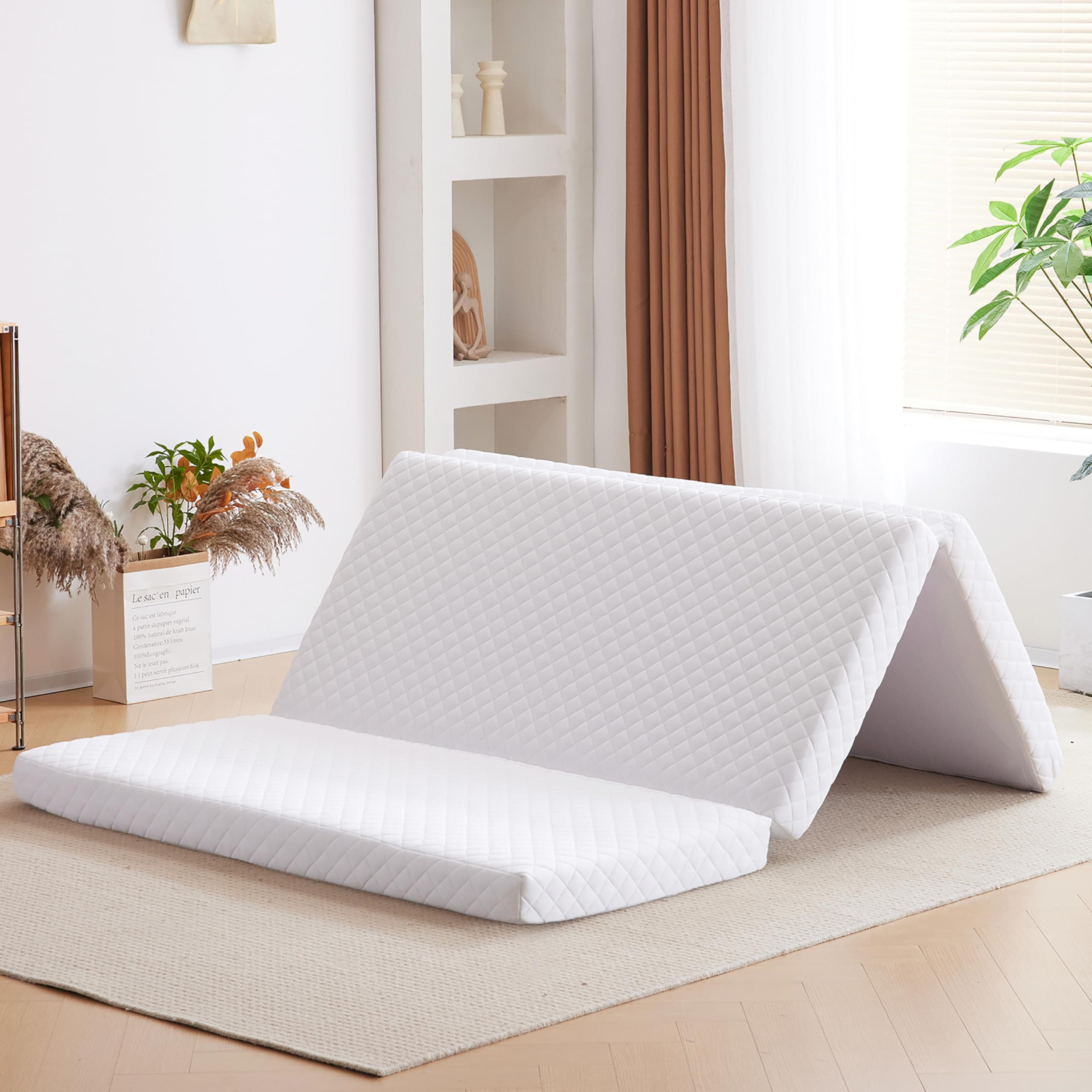 Jela Trifold Memory Foam Foldable Mattress 53"x75"x4"