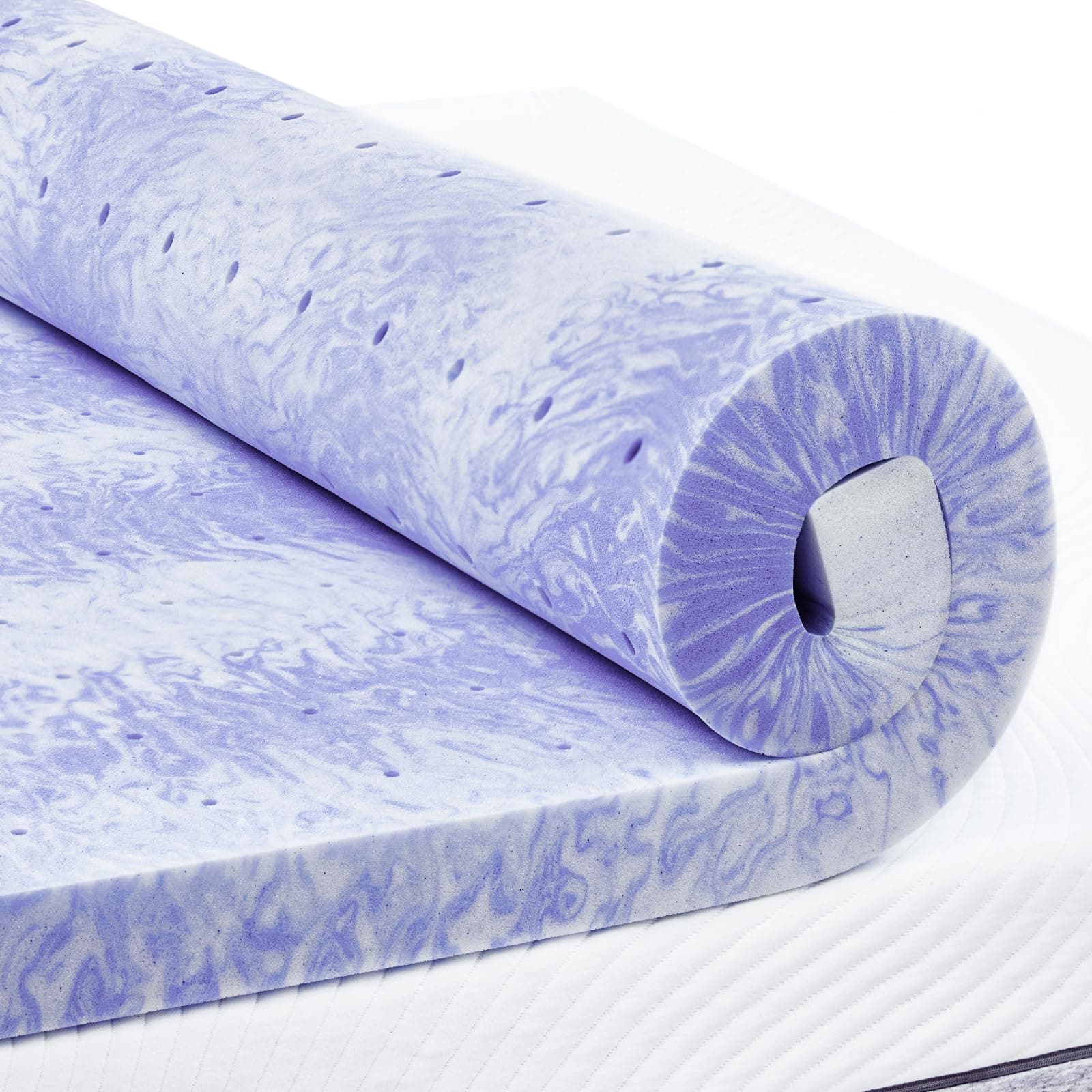PERLECARE 2 Inch Cooling Gel Memory Foam Mattress Topper for Back Pain Relief