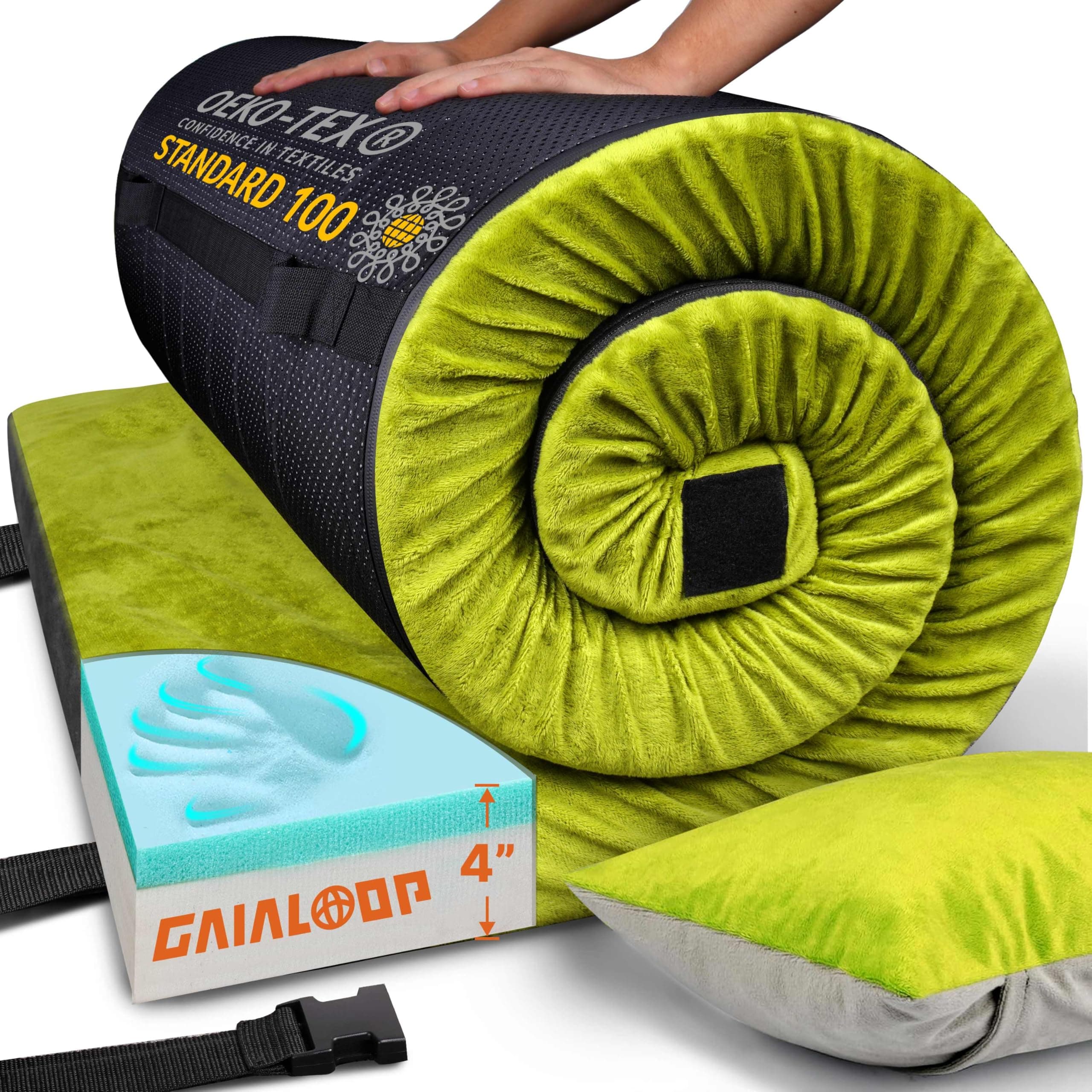 GAIALOLOP 4 Inch Extra Thick Memory Foam Camping Mattress