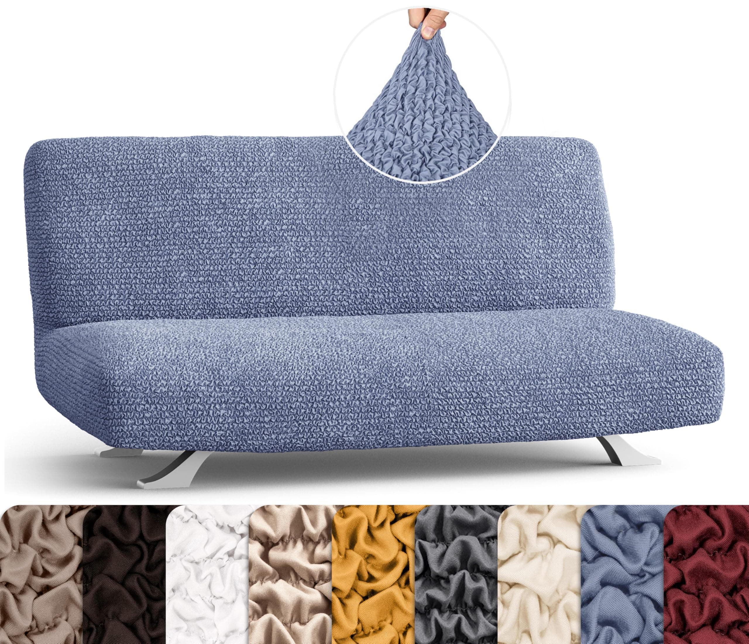 PAULATO BY GA.I.CO. Stretch Futon Cover - Soft Microfibra - Blue